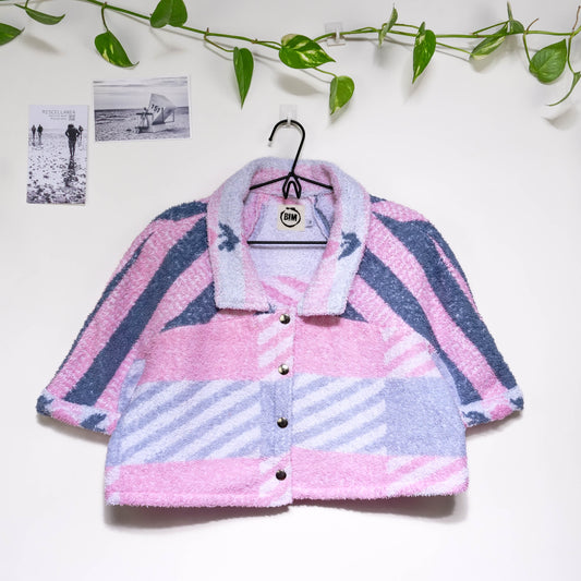 Chemise en éponge vintage - Rose à rayure T38