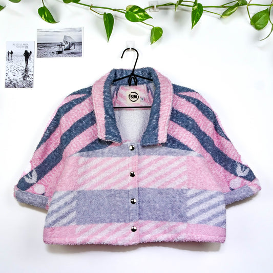 Chemise en éponge vintage - Rose à rayure T40