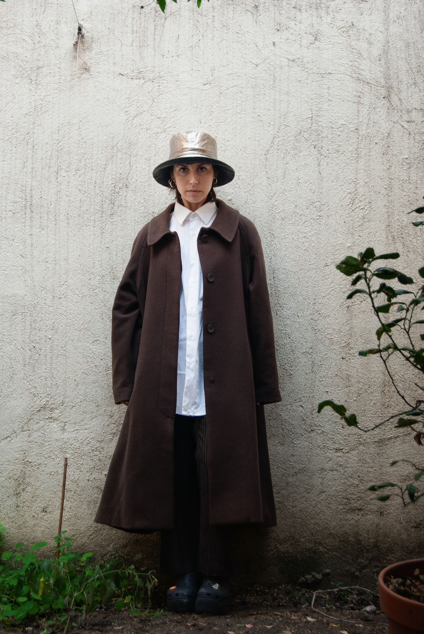 Bob en cuir - Or pale et visière noire gaufrée à paillette taille S